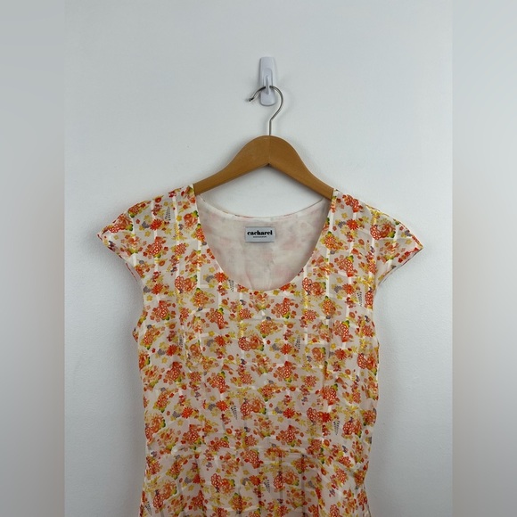 CACHAREL Vintage Silk A-Line Sundress with Flutter Cap Sleeves Size S - Picture 5 of 9